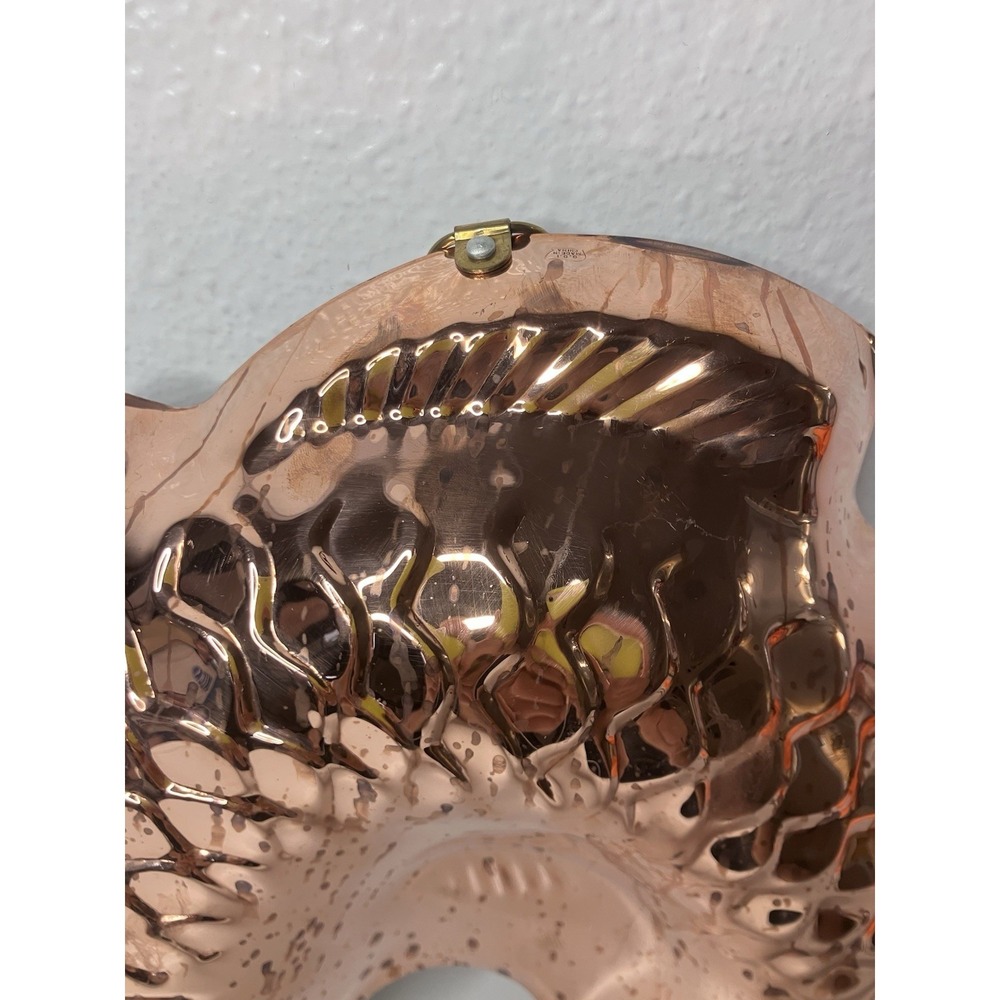 Copper Lined 8" Fish Mold Wall Decor Koi Farmhouse Cottage Style Kitchen - Picture 5 of 8